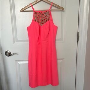 Bright Coral Lilly Sleeveless Dress